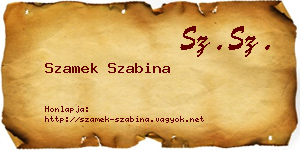 Szamek Szabina névjegykártya